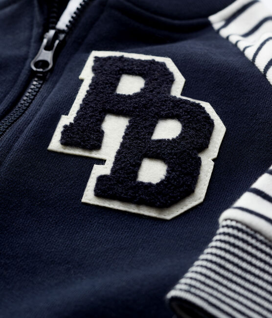 Baby-Teddyjacke aus Molton. blau SMOKING/weiss MARSHMALLOW